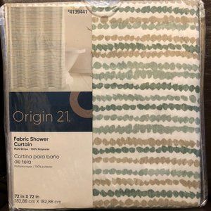 Origin 21 72x72-in Mildew Resistant Polyester Shower Curtain, Multi Stripe